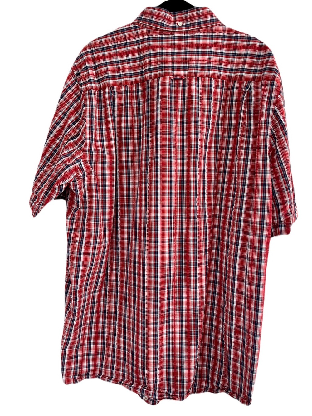 Nordstrom Seersucker Red, White & Blue Plaid Short Sleeve Button Down, Size  XL - Picture 2 of 3